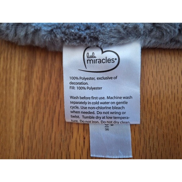 Little Miracles Large Gray Raccoon Lovey Plush Security Blanket 30" 6 Months + - Picture 3 of 11